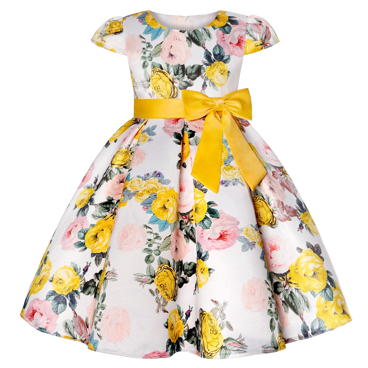 2025 Transnational Girls' Dress Children's Princess Dress Retro Print Formal Dress Holiday Hostess Dress Hot Sale