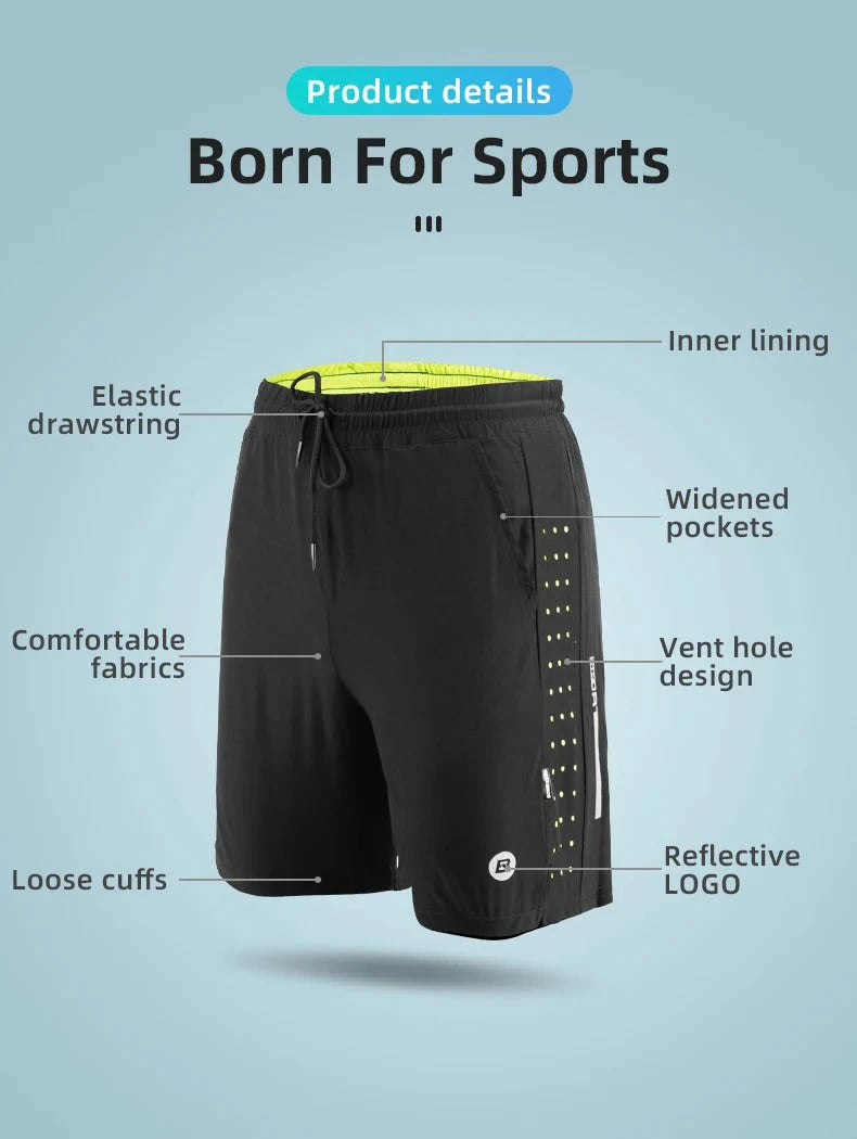 ROCKBROS Running Shorts Unisex Clothing Exercise Gym Shorts Jogging Fitness Breathable Cycling Outdoor Sports Cycling Equipment