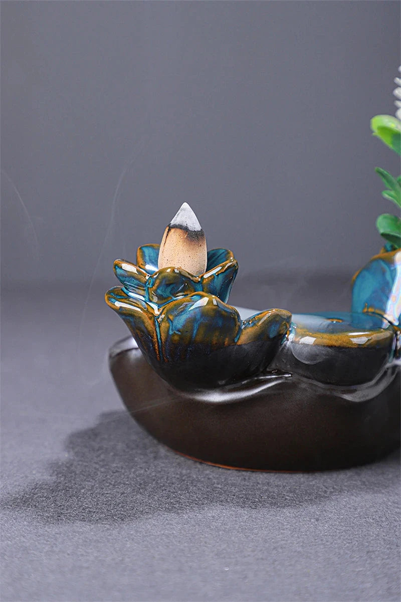 Backflow Incense Furnace, Aromatherapy Furnace, Hydroponic Cultivation of Green Plants, Home Religious Articles, Decor Line - AMULET RING STORE