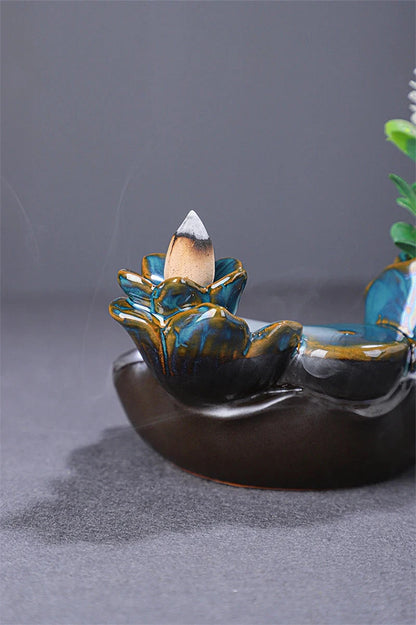 Backflow Incense Furnace, Aromatherapy Furnace, Hydroponic Cultivation of Green Plants, Home Religious Articles, Decor Line - AMULET RING STORE