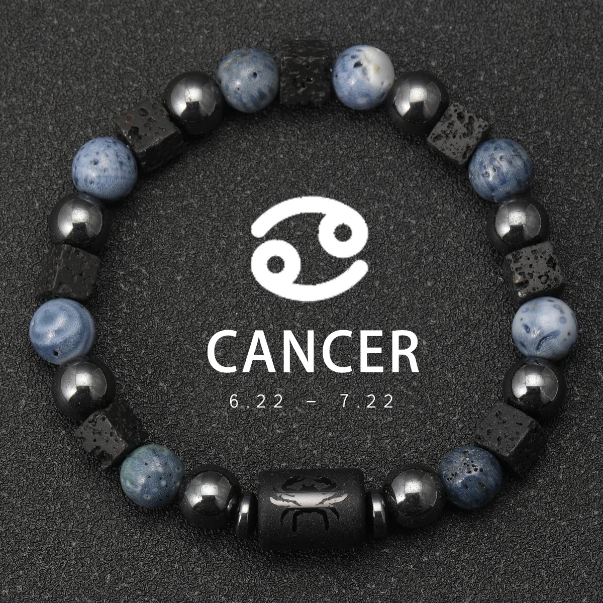12 Constellation Natural Blue Coral Lava Stone Stone Beads Bracelet For Men Couple Rope Friendship Zodiac