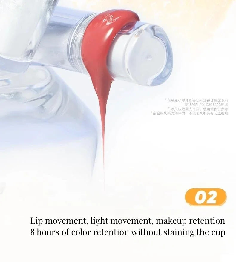 Judydoll Ice Iron Lip Glaze Lipsticks Non-Stick Cups Mirror Shine Watery Lip Lotion Metal Brush Head Makeup Cosmetics - AMULET RING STORE