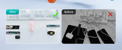 USB C Charging Station:100W 6-Port GaN Fast Charging Hub-PD 3.0 Type C and USB A Charging Case-Wall Charger Power Adapter-Purple