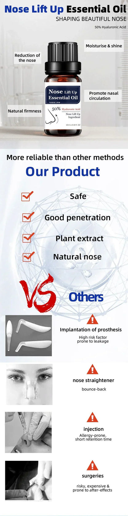 Nose Massage Essential Oil Up Heighten Rhinoplasty Firming For Moisturizing Nose Serum Reshape Natural Face Beauty Care Products - AMULET RING STORE