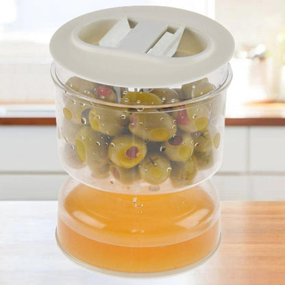 Innovative Pickle Jar Fine Workmanship Olives Jar Plastic Pickle Organizer Hourglass Design Sealed Olives Container for Home - AMULET RING STORE