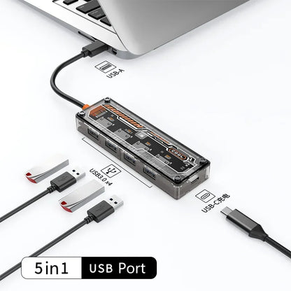 Basix 10 in 1 USB C HUB 4K30Hz Dock Station Type C to HDMI-Compatible RJ45 Ethernet PD100W for MacBook iPad Huawei Sumsang Phone