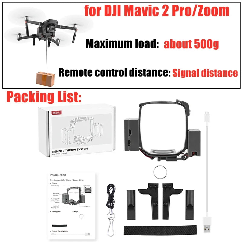 Airdrop System for DJI Mavic air 2/Air 2S Mini 2 Mavic 2 Pro Drone Fishing Bait Gift Rescue Remote Thrower