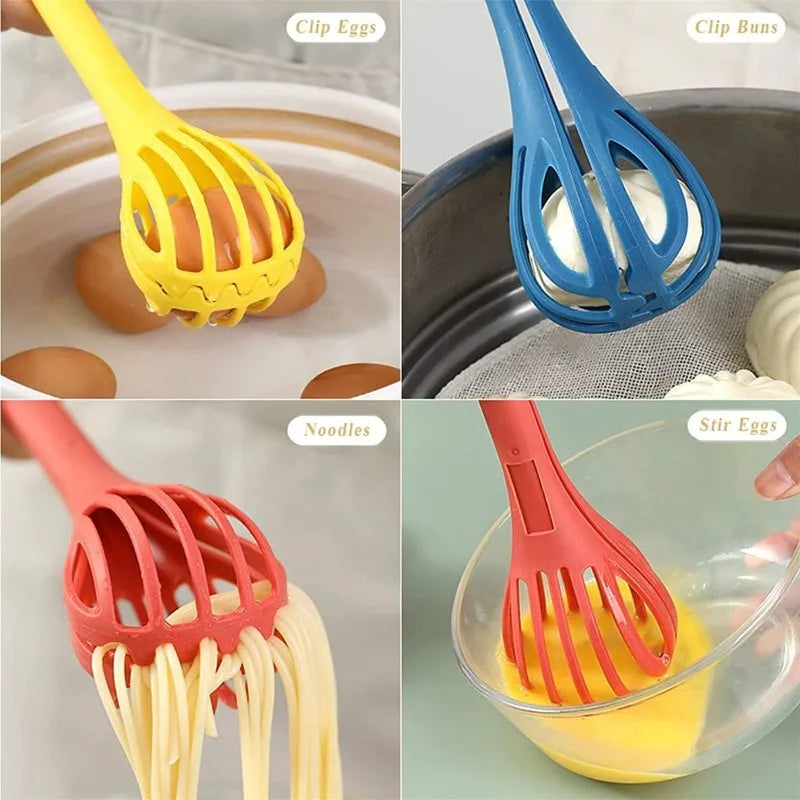2-in-1 Food Clip & Egg Whisk Multifunctional Handheld Blender Kitchen Tool for Salad Mixer Eggs Pasta Food Cooking Mixing - AMULET RING STORE