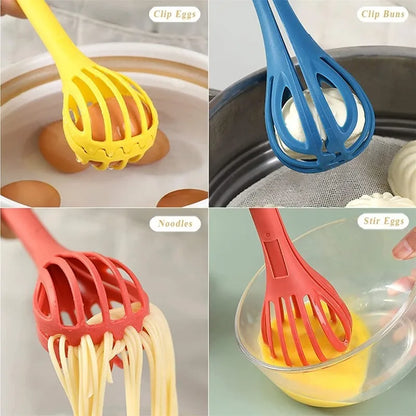 2-in-1 Food Clip & Egg Whisk Multifunctional Handheld Blender Kitchen Tool for Salad Mixer Eggs Pasta Food Cooking Mixing - AMULET RING STORE