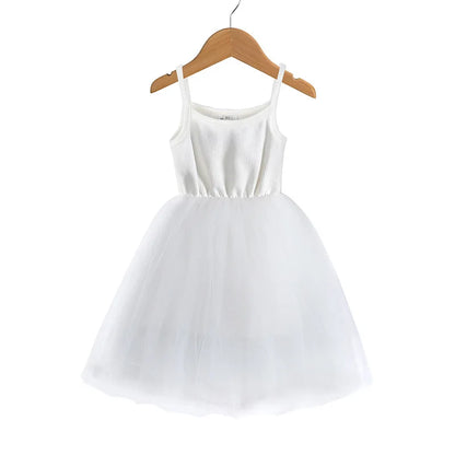 2-10 Yrs Girls Summer Dresses Flower Elegant Kids Princess Party White Dress for Wedding and Birthday Baby Communion Costume
