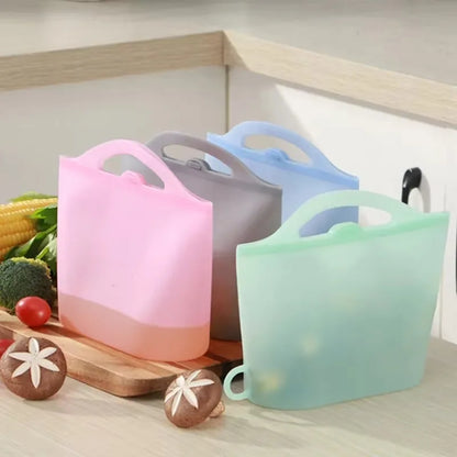 Silicone Zipper Bag,Reusable Multifunctional Fresh-keeping Storage Bag,Refrigerator Cooler Bags,Picnic Box(1000ml;1200ml) - AMULET RING STORE