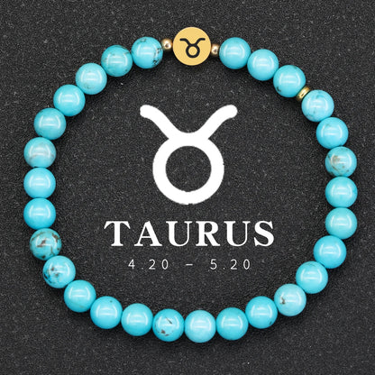 12 Zodiac Signs Natural Stone Bracelets Leo Capricorn Taurus Cancer Bracelets Women Men Couple Friendship Jewelry Gift Bracelets
