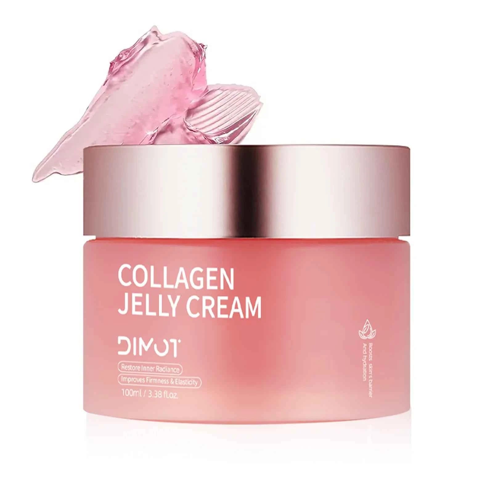 DIMOT Collagen Jelly Cream Niacinamide Tightening Soothing Moisturizing Anti-Aging Firmness Hydration Skincare Face Gel 100ml