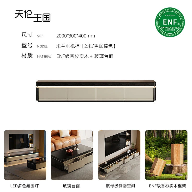 Elegant Space Saving TV Stand Eco Friendly Materials Sustainable Modern Aesthetics TV Stand Sliding Doors Living Room Furniture