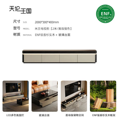 Elegant Space Saving TV Stand Eco Friendly Materials Sustainable Modern Aesthetics TV Stand Sliding Doors Living Room Furniture