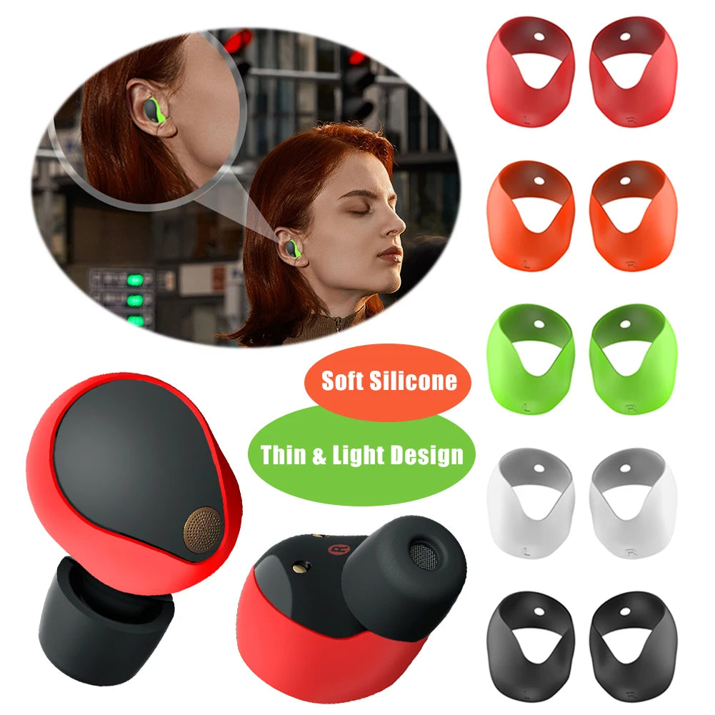 5 Pairs Silicone Ear Tips Cover Accessories Anti-Slip Ear Bud Tips 5 Color Ear Caps Replacement for Sony WF-1000XM5 Headphones - AMULET RING STORE