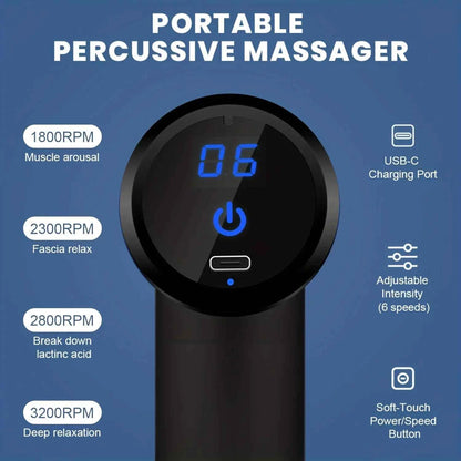 USB Mini Massage Gun Fascia Machine Muscle Relaxation Vibrating Gun Rod Massage Fitness Equipment Neck Grab Fascia Gun - AMULET RING STORE
