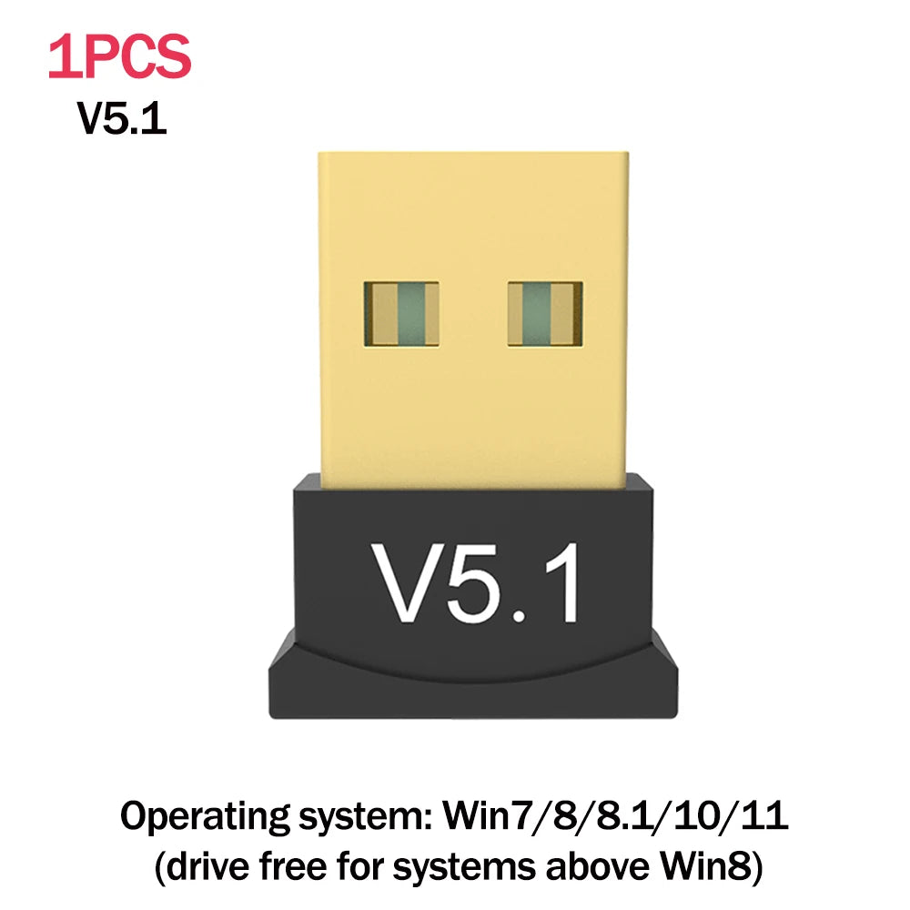 Wireless Audio Adapter Bluetooth-Compatible 5.0/5.1 Dongle 2.4G Audio Receiver Support Win7/8/8.1/10 for Computer Tablet Desktop - AMULET RING STORE