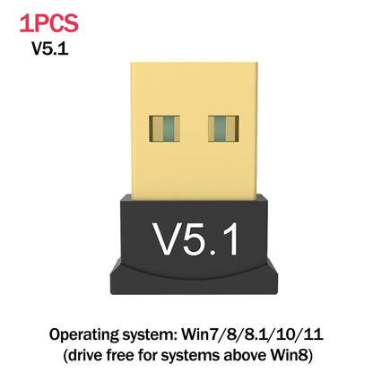 Wireless Audio Adapter Bluetooth-Compatible 5.0/5.1 Dongle 2.4G Audio Receiver Support Win7/8/8.1/10 for Computer Tablet Desktop - AMULET RING STORE