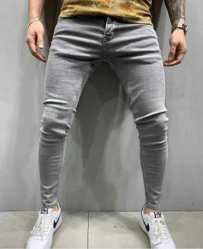 Ripped Jeans Men Stretch Skinny Grey Blue Black Hip Hop Denim Trousers Streetwear Casual Slim Fit Jeans for Men Jogging jean