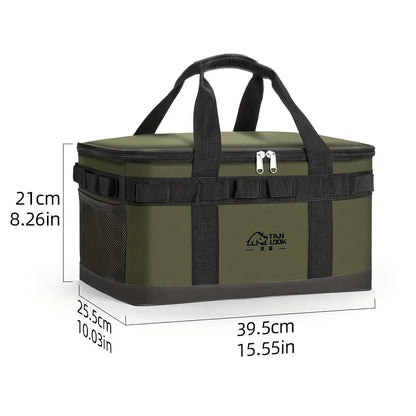 Tactical Insulated Cooler Bag for Outdoor, Leakproof Large Capacity Polyester Storage with Multi-Pockets & Handle