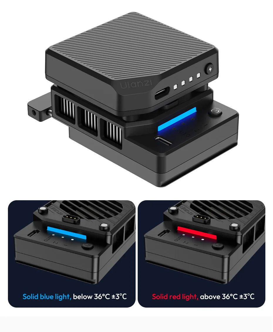 Ulanzi CU01 Thermostatic Semiconductor Camera Cooler Camera Cooling Fan Radiator 4K Recording Kit Heat Sink for Sony Canon Nikon