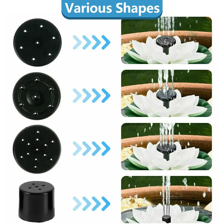 Solar Rotating Lotus Floating Fountain Outdoor Garden for Garden Bird Bath, Pond Decoration, Waterscape Garden Decoration - AMULET RING STORE