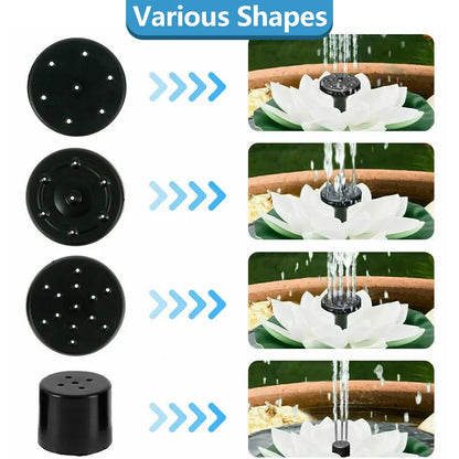Solar Rotating Lotus Floating Fountain Outdoor Garden for Garden Bird Bath, Pond Decoration, Waterscape Garden Decoration - AMULET RING STORE