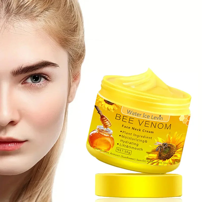 Bee venom Neck cream Moisturizing Sagging Improvement Reduce Fine Lines Damaged Skin Repair Facial Cream Nourishing Skin Care - AMULET RING STORE