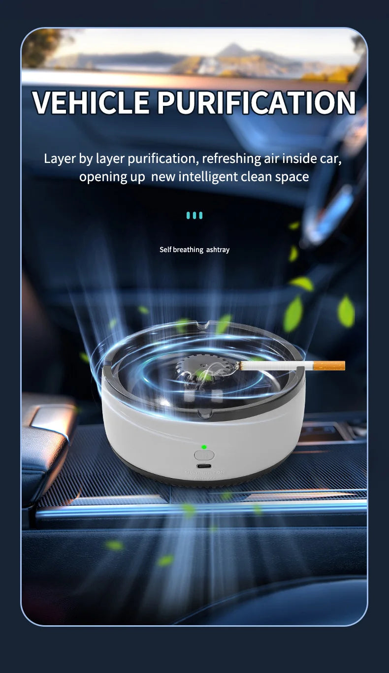 Xiaomi Youpin Air Purifier Ashtray Rechargeable Car Smoking Tank To Remove Second Hand Smoke Odor Sterile Filtration Home New Mi - AMULET RING STORE