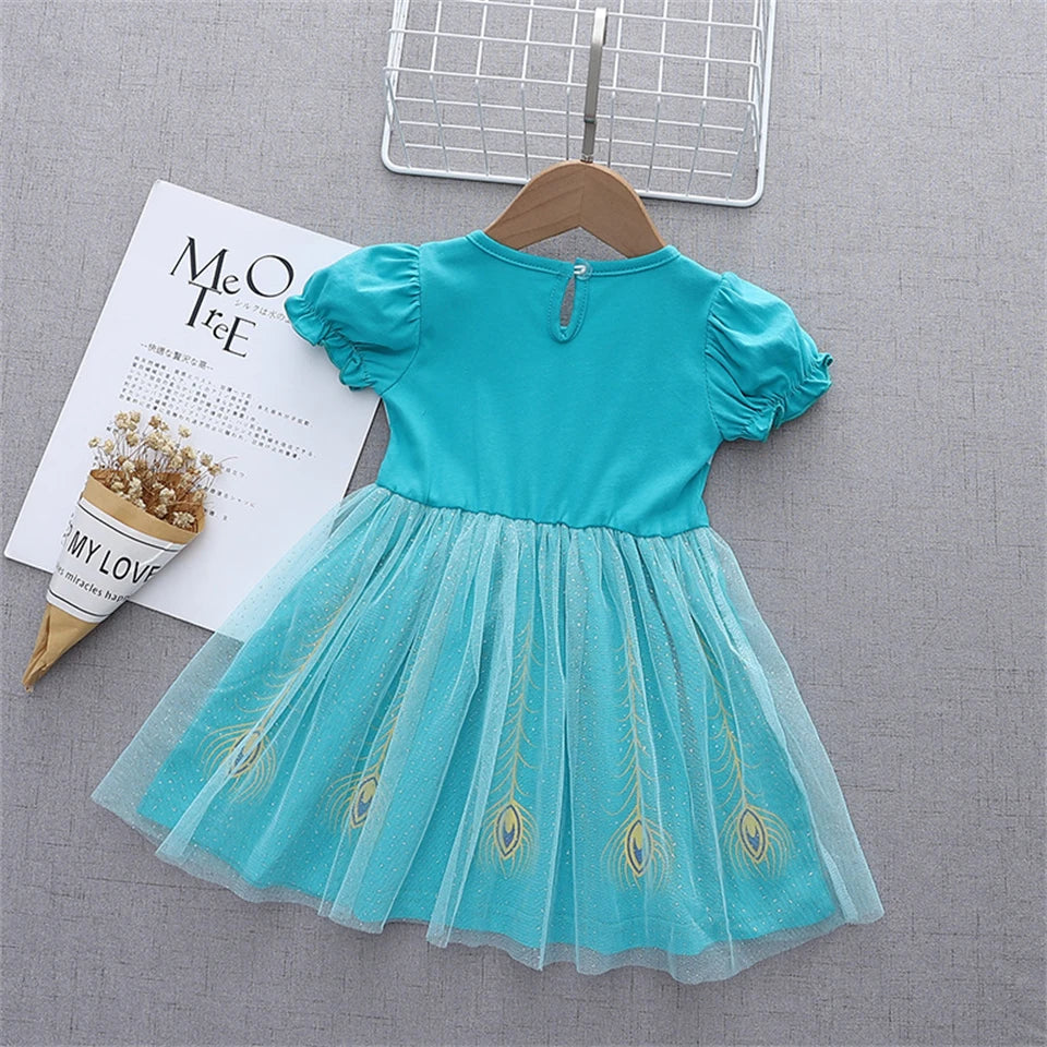 2024 Toddler Girl Princess Dress Toy Kids Clothes Christmas Halloween Woody Alice Jessie Belle Mermaid Infants Party Ball Gowns