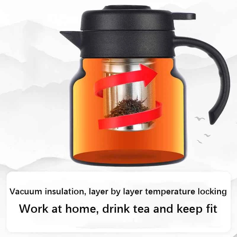 Smart LED Thermos 316 Stainless Steel Insulation Braising Teapot Large Capacity Hot Water Bottle Separating Coffee Vacuum Flask