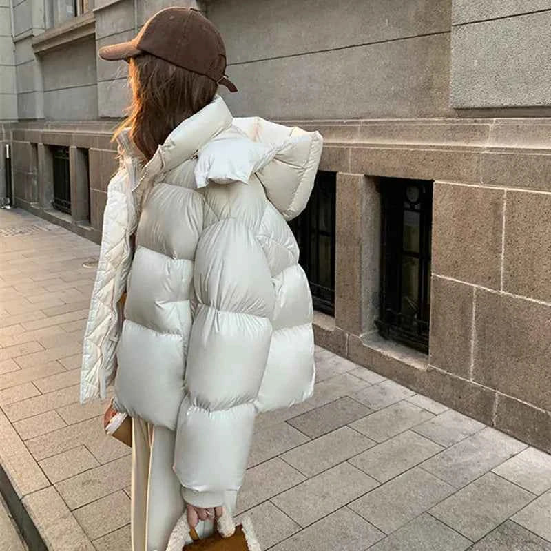 Women Hooded Puffer Coat New Winter Down Cotton Jacket Thick Warm Parkas Loose Casual Overcoat Padded Jacket Female Outerwear