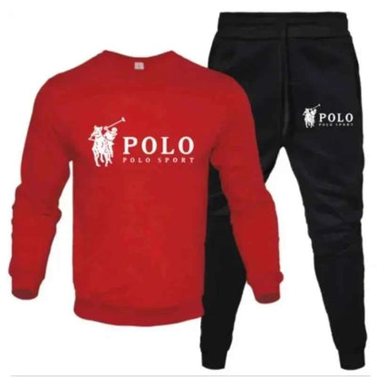 A two-piece set of men's round-neck pullover and jogging pants for autumn and winter fashion fitness outdoor casual sportswear
