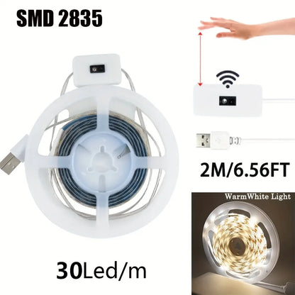 USB LED Lights Strip DC 5V Smart Dimmer Gesture Sensor Switch Control 60LEDs/m Backlight LED Ribbon Tape TV Lamp Room Decoration - AMULET RING STORE