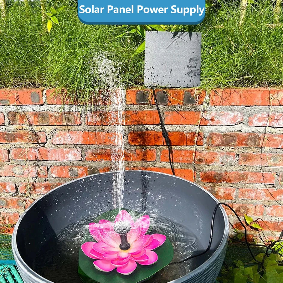 Solar Rotating Lotus Floating Fountain Outdoor Garden for Garden Bird Bath, Pond Decoration, Waterscape Garden Decoration - AMULET RING STORE
