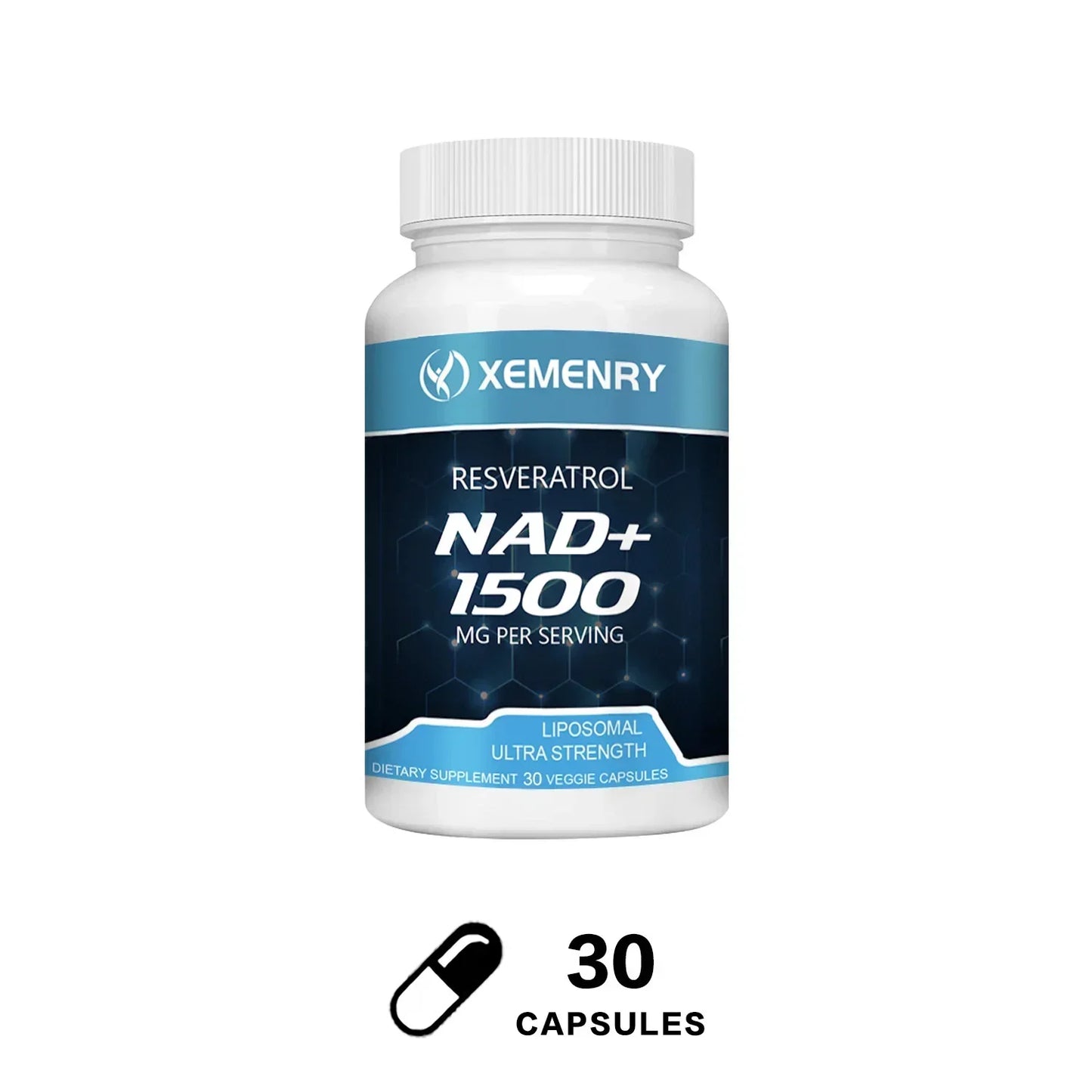 NAD + Resveratrol - Anti aging, Boost Energy, Promotes Cell Repair and Skin Health - AMULET RING STORE