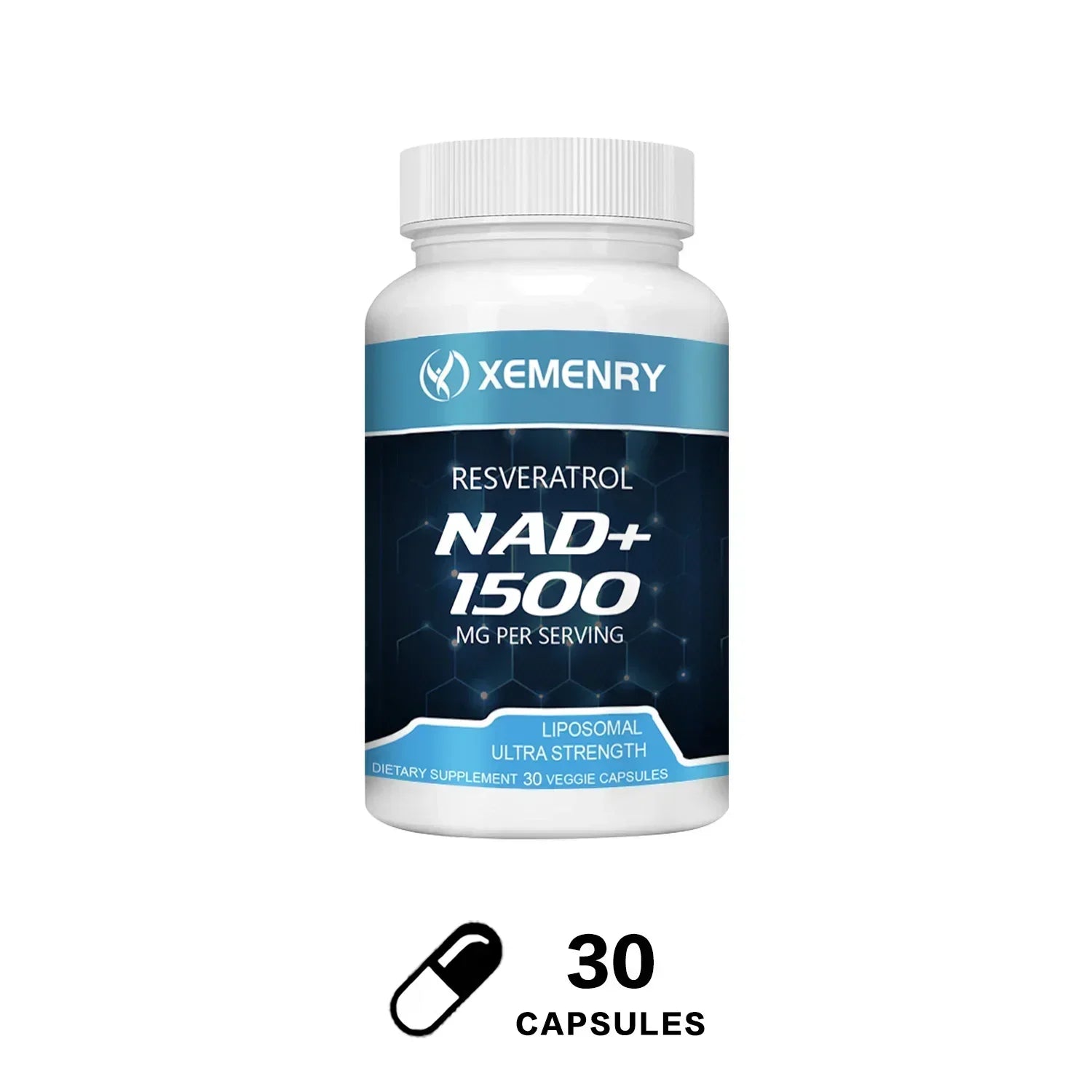 NAD + Resveratrol - Anti aging, Boost Energy, Promotes Cell Repair and Skin Health - AMULET RING STORE