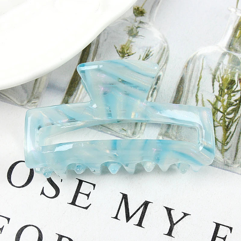 Mini Women's Hair Clips Colorful Geometric Hollow Crab Claw Clip Acetate Leopard Print Fashion Girls Hairpin Hair Accessories - AMULET RING STORE