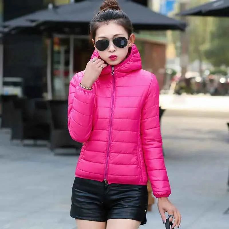 Down Jacket for Women Trend Korean Style Ultra Light Hit Hooded Coat Coats Lightweight Padded Puffer Jackets Female Winter 2025