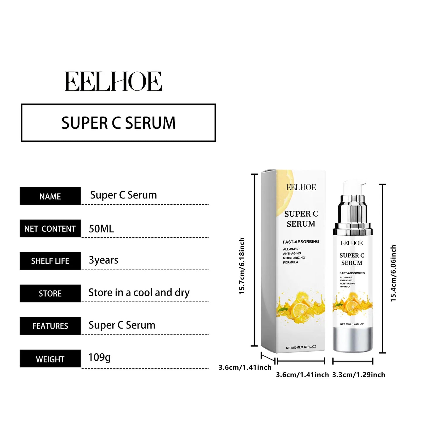 Vitamin C Serum For Face Dark Spot Removal Niacinamide Moisturizing Brightning Shrink Pores Essence Beauty Firming Skincare 109g - AMULET RING STORE
