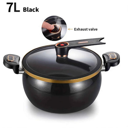 1 Piece Chubby Micro-Pressure Pot Household 7L Large Capacity 26cm Stew Pot Multi-Functional Non-Stick Pot Induction Cooker Gas Suitable