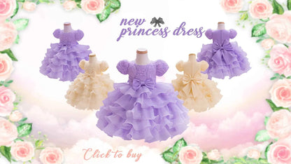 Girls  princess dress 1-5 Y baby Girls wedding sleeveless three-dimensional butterfly mesh carnival birthday party evening dress