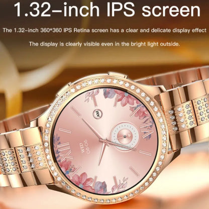 Smartwatch Women 1.32-inch IPS Screen Custome Watch Face BT Calls AI Voice Assistant Female Menstrual Period Management Mointor