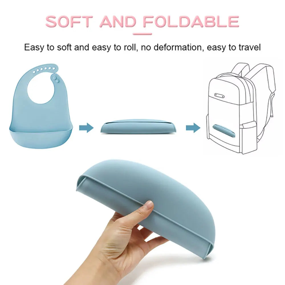 Silicone world Waterproof Silicone Bibs Baby Kids Stuff Kids Bib Aprons Girl Boy Adjustable Soft Silicone Bib Baby Feeding Stuff - AMULET RING STORE