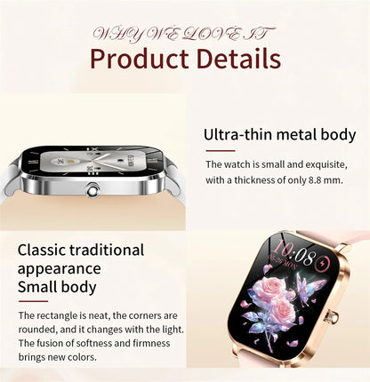2025 New Xiaomi Fashion Women Smartwatch AMOLED HD Screen Heart Rate Blood Oxygen Monitoring BT Call Sports Smartwatch Woman