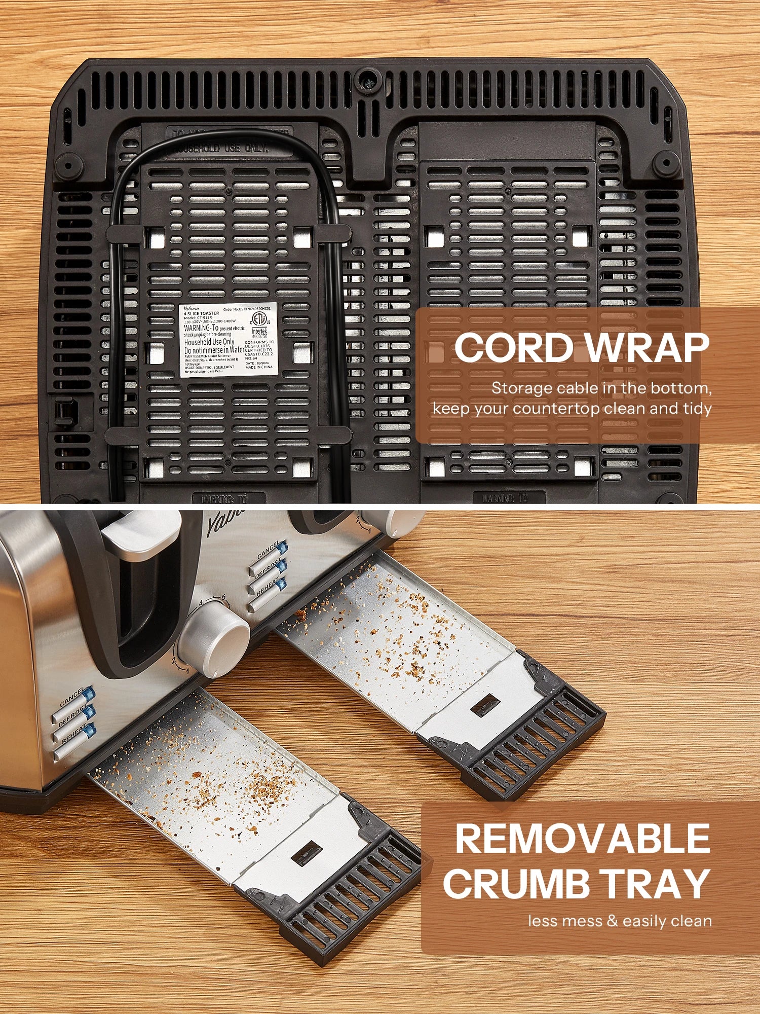 Yabano 4 Slice Toaster, Toaster with Extra Wide Slot and 7-Shade Settings, Defrost and Reheat Function - AMULET RING STORE