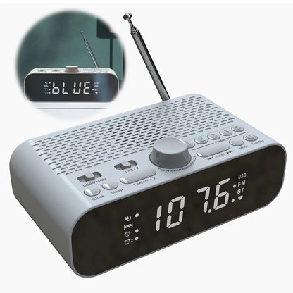 Digital Alarm Clock Radio LED Display Digital Radio Rechargeable Clock Radio with Auto-Off Timer