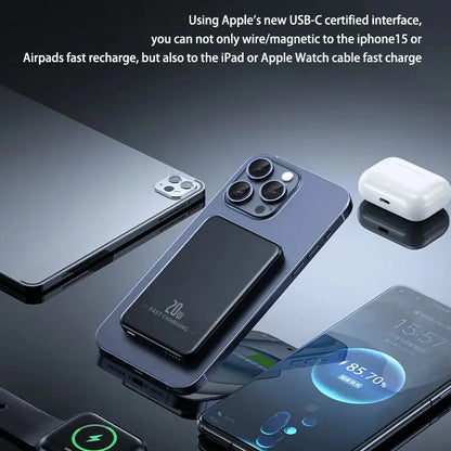 Oneplus 50000mAh Magnetic Power Bank Wireless Portable Charger Large Capacity Fast Charge Backup Battery For IPhone Samsung New - AMULET RING STORE