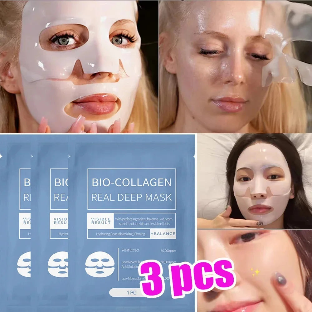 1/3/5/10PCS Bio Collagen Face Mask Anti Wrinkle Fade Face Fine Line Lift Firm Skin Anti-Aging Brighten SkinCare Korean Cosmetics - AMULET RING STORE